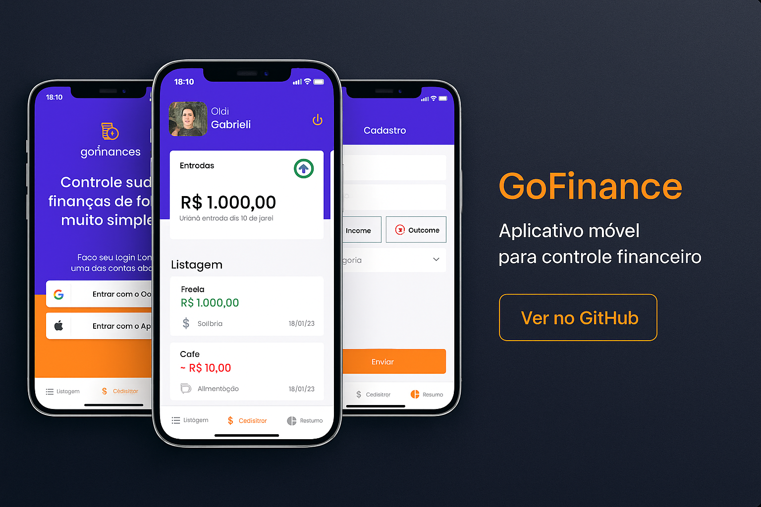 GoFinance - Aplicativo de controle financeiro